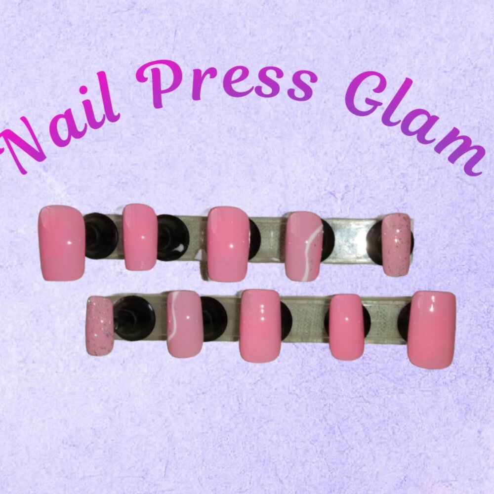 24pc Sweet 🩷 Pink Sparkle Perfection Press-on Nail Set